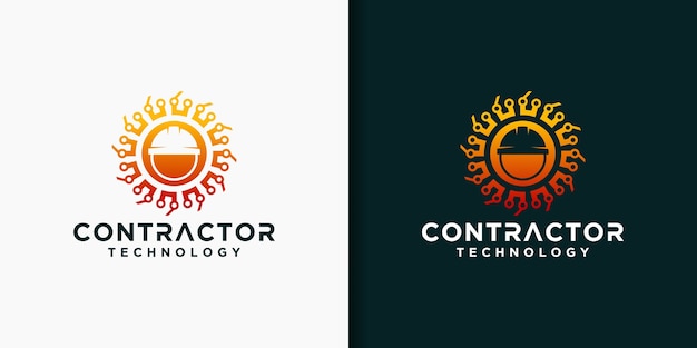 Conjunto de plantillas de logotipo de contratista