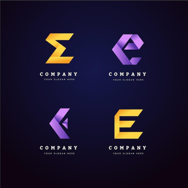 Conjunto de plantillas de logotipo degradado o
