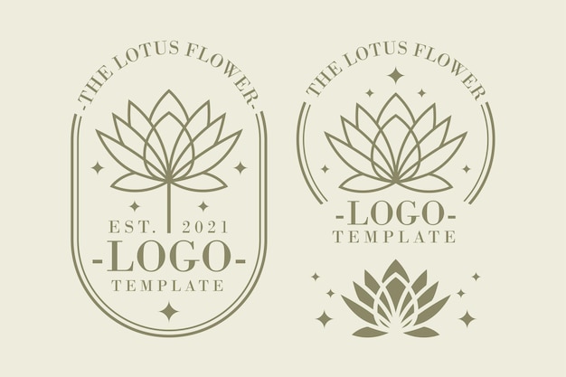 conjunto de plantillas de logotipo de flor de loto