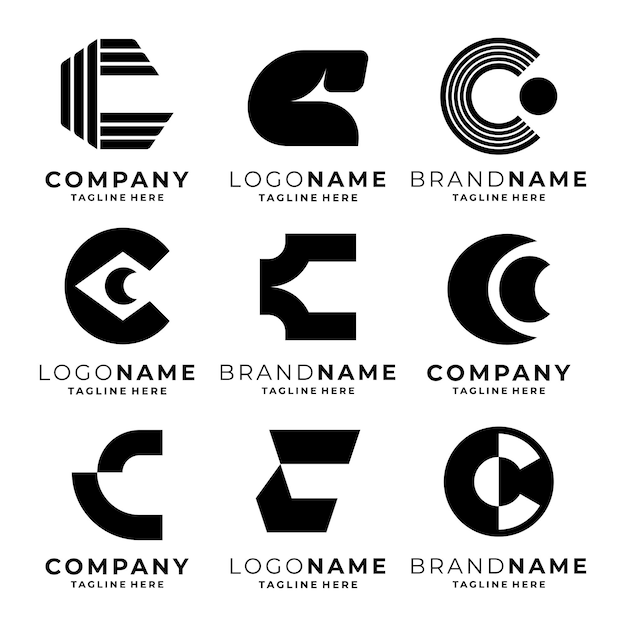 Conjunto de plantillas de logotipo de la letra C
