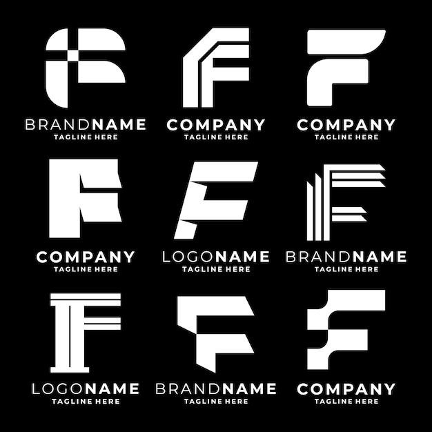 Conjunto de plantillas de logotipo de la letra F
