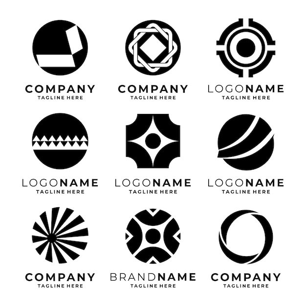 Conjunto de plantillas de logotipo de la letra O