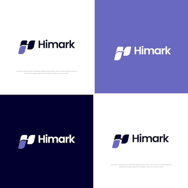 Conjunto de plantillas de logotipo de letra plana h