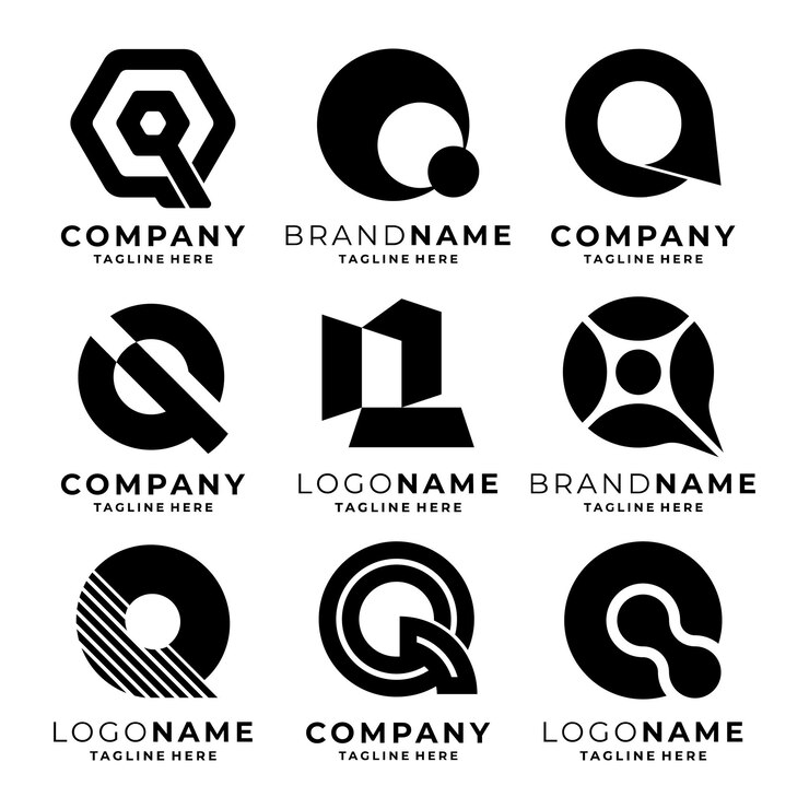 Vector conjunto de plantillas de logotipo de la letra q