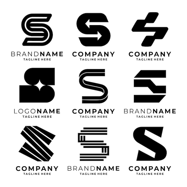 Conjunto de plantillas de logotipo de la letra S