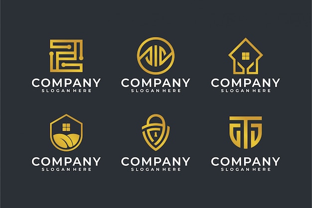 Conjunto de plantillas de logotipo de Modern Line Art