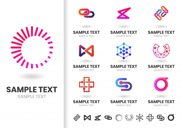 Conjunto de plantillas de logotipo o logotipo de Vector de forma moderna