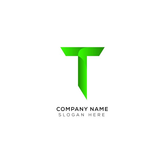 Conjunto de plantillas de logotipo T degradado colorido