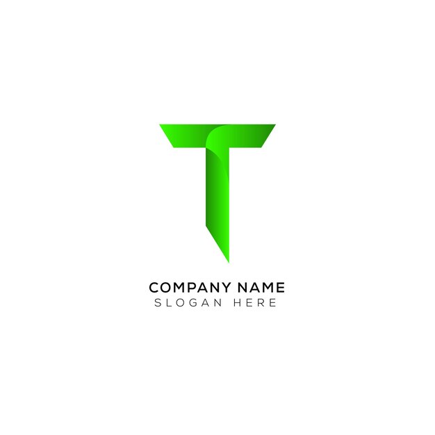 Vector conjunto de plantillas de logotipo t degradado colorido