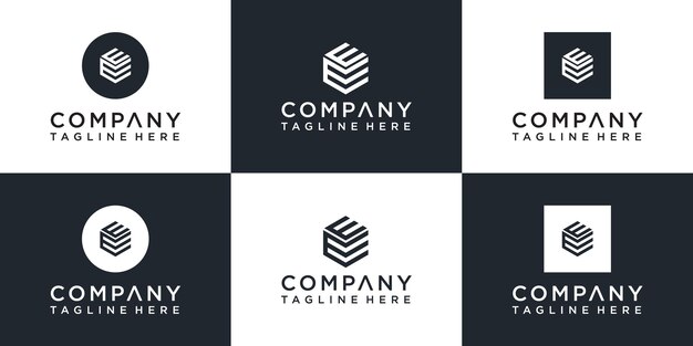 Conjunto de plantillas de logotipos creativos de letra w