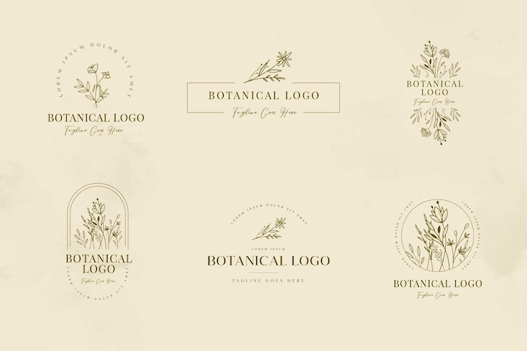 Vector conjunto de plantillas de logotipos florales y botánicos minimalistas