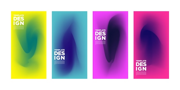 Conjunto de plantillas de malla de gradiente de colores modernos Templo de fondo Muy adecuado para plantillas de negocios carteles carteles volantes plantillas de publicaciones y negocios creativos industriales