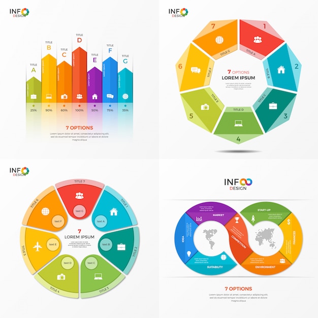 Conjunto de plantillas de opciones de infografía
