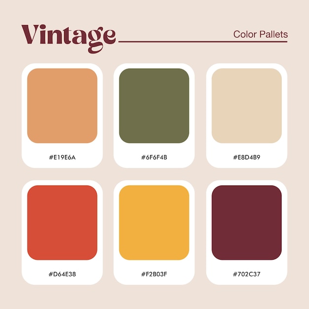 Conjunto de plantillas de paletas de colores vintage