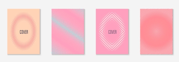 Conjunto de plantillas de portada degradada Diseño moderno minimalista con semitono Plantilla de portada degradada futurista para presentación de banner y folleto Formas coloridas minimalistas Ilustración de negocios abstracta
