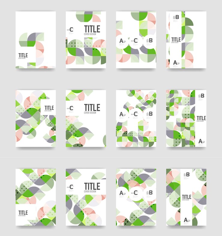 Vector conjunto de plantillas de portada de folletos vectoriales