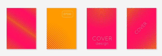 Conjunto de plantillas de portada de gradiente Diseño minimalista de moda con medio tono Plantilla de portada de gradiente futurista para presentación de banners y folletos Formas coloridas minimalistas Ilustración de negocios abstracta.