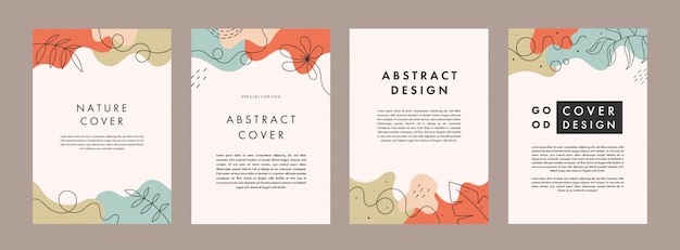 Conjunto de plantillas de portada universal creativa abstracta