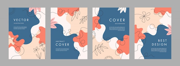 Conjunto de plantillas de portada universal creativa abstracta