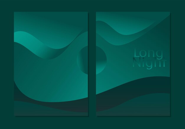 conjunto de plantillas de portadas de libros verde oscuro. diseño floral botánico. Para cuadernos, planificadores, folletos,