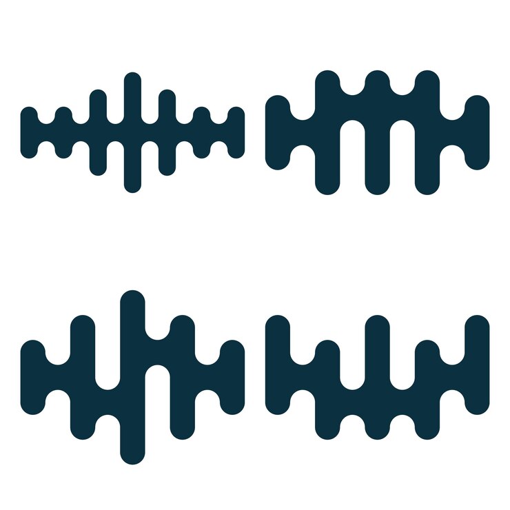 Vector conjunto de plantillas premium de logotipo de ondas de sonido vectoriales