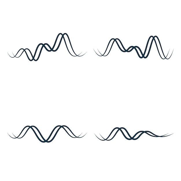 conjunto de plantillas premium de logotipo de ondas de sonido vectoriales
