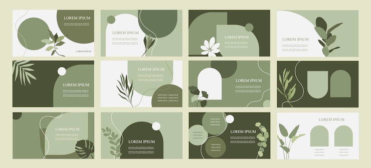 Vector conjunto de plantillas para presentación diseño web página de aterrizaje banner diseño para cosméticos naturales