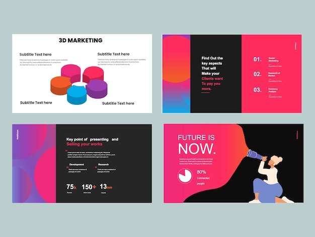 Conjunto de plantillas de presentación de PowerPoint para negocios Utilizar para la presentación principal folleto de fondo de