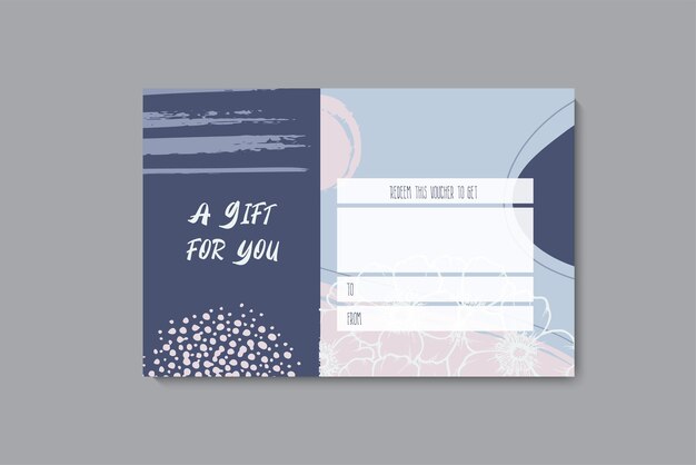 Conjunto de plantillas de tarjetas de regalo coloridas ilustración vectorial de flores de estilo moderno para la galería de salones