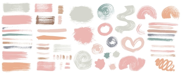 Conjunto de plantillas de textura grande de vector de colores pastel grunge Polvo de colores terrosos boho sobre fondo de angustia Cree fácilmente un efecto vintage rayado punteado abstracto con ruido y grano