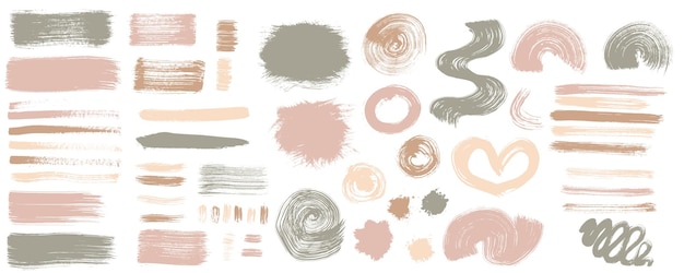 Conjunto de plantillas de textura grande de vector de colores pastel grunge Polvo de colores terrosos boho sobre fondo de angustia Cree fácilmente un efecto vintage rayado punteado abstracto con ruido y grano