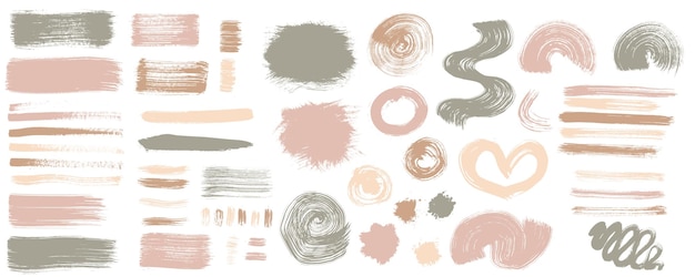 Conjunto de plantillas de textura grande de vector de colores pastel grunge polvo de colores terrosos boho sobre fondo de angustia cree fácilmente un efecto vintage rayado punteado abstracto con ruido y grano