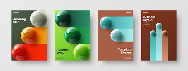 Conjunto de plantillas de vector de diseño de identidad de empresa brillante