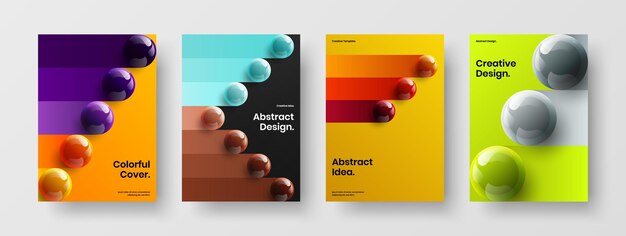 Conjunto de plantillas vectoriales de diseño A4 de identidad corporativa abstracta