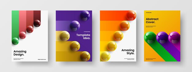Conjunto de plantillas vectoriales de diseño A4 de portada de libro simple