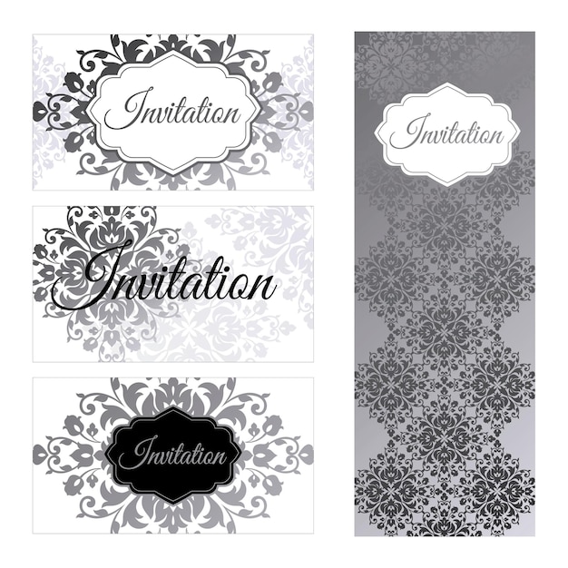 Conjunto de plantillas vectoriales para tarjetas de visita e invitaciones.