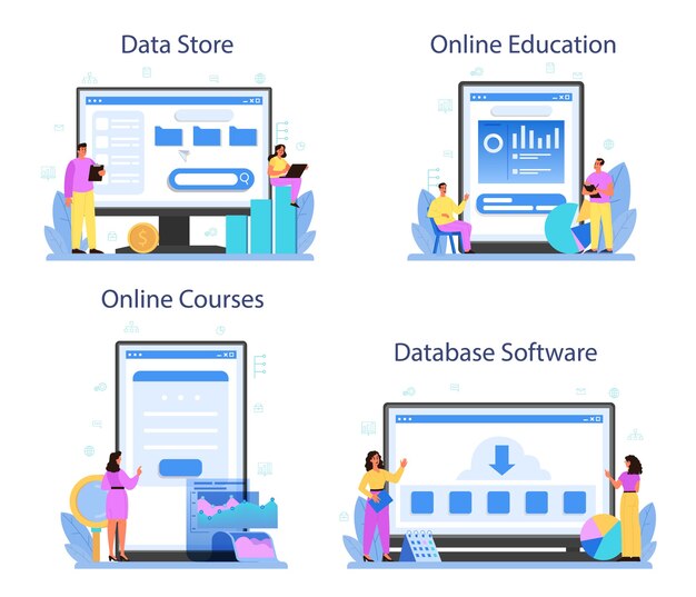 Conjunto de plataforma o servicio en línea de administrador de base de datos.