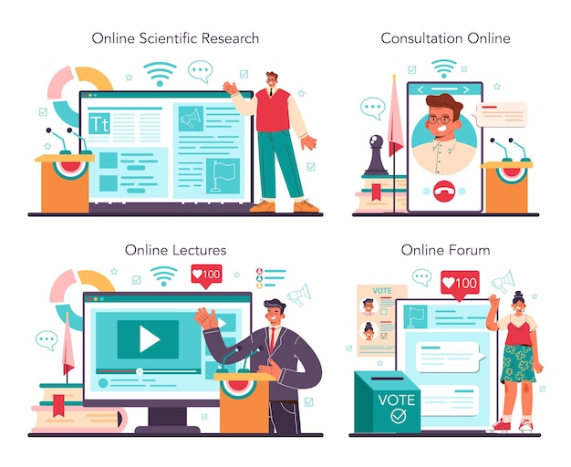 Conjunto de plataformas o servicios en línea de científicos políticos que estudian ideas políticas