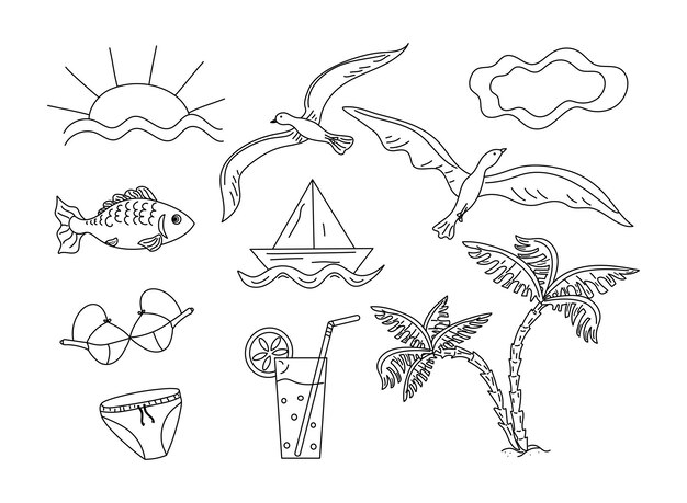 Conjunto de playa de verano