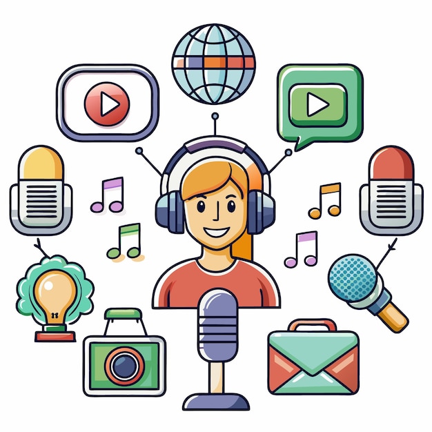 conjunto de podcast lineicon