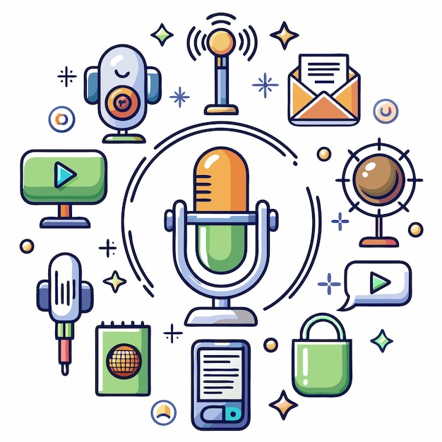 conjunto de podcast lineicon