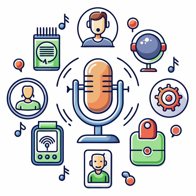 conjunto de podcast lineicon