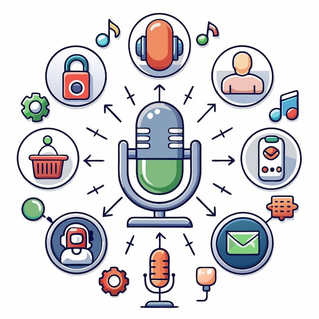 conjunto de podcast lineicon