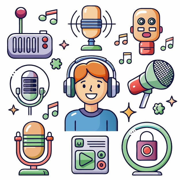 conjunto de podcast lineicon