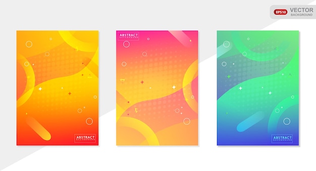 Conjunto de portada abstracta Vector Fondos coloridos Arte pop para cartel venta anuncio banner cartel