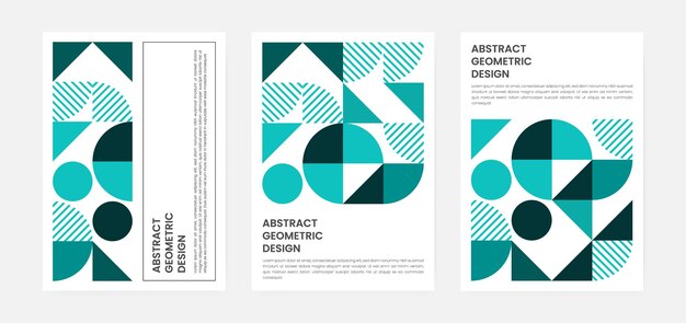 conjunto de portada de ilustraciones geométricas