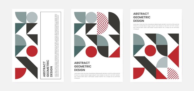 conjunto de portada de ilustraciones geométricas