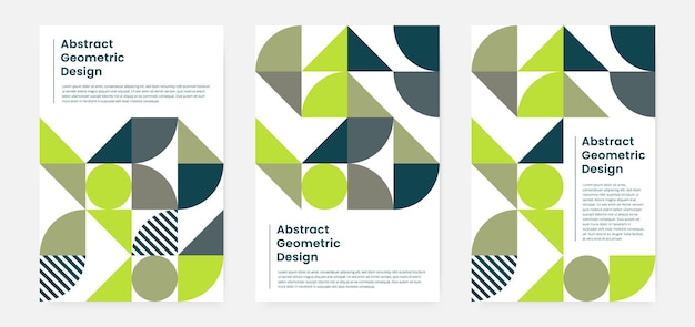 conjunto de portada de ilustraciones geométricas