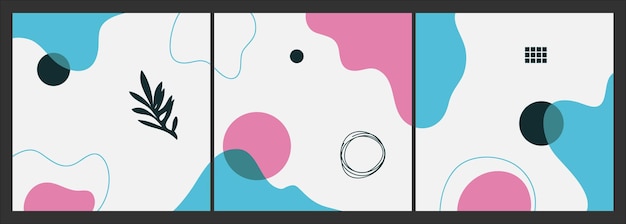 Conjunto de portadas abstractas modernas diseño de portadas mínimas ilustración vectorial de fondo geométrico de colores