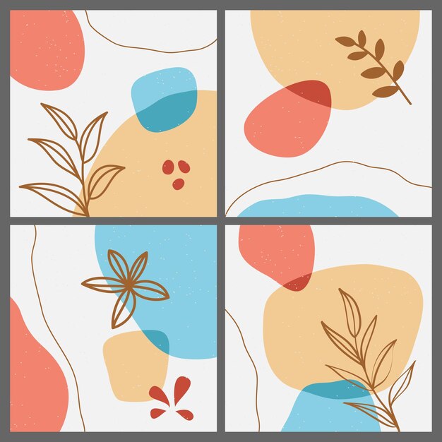 Conjunto de portadas abstractas modernas diseño de portadas mínimas ilustración vectorial de fondo geométrico de colores